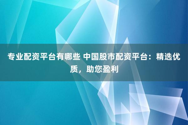 专业配资平台有哪些 中国股市配资平台：精选优质，助您盈利