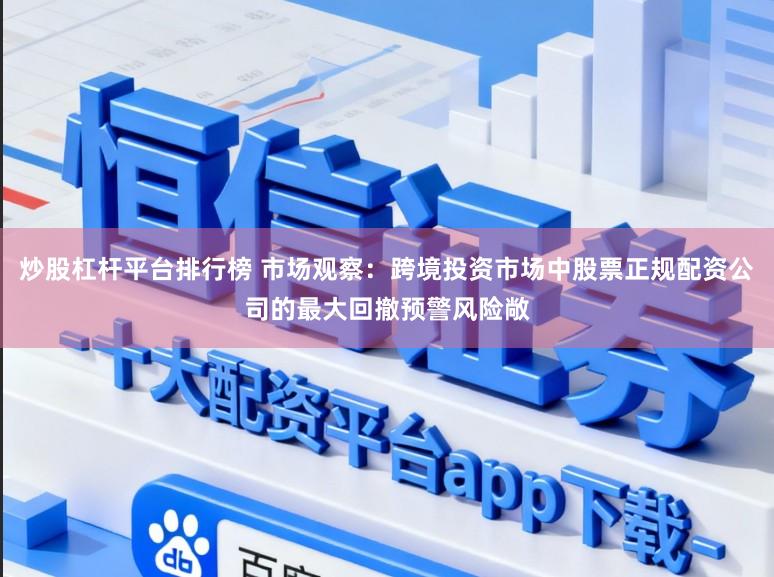 炒股杠杆平台排行榜 市场观察：跨境投资市场中股票正规配资公司的最大回撤预警风险敞